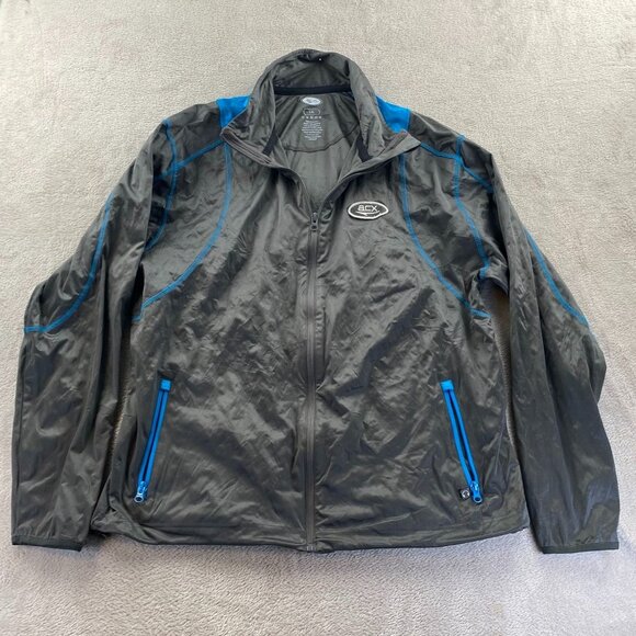 ACX Mens Activewear Jacket Large Gray Outdoors Full Zip Stand Collar Performance - Picture 10 of 11